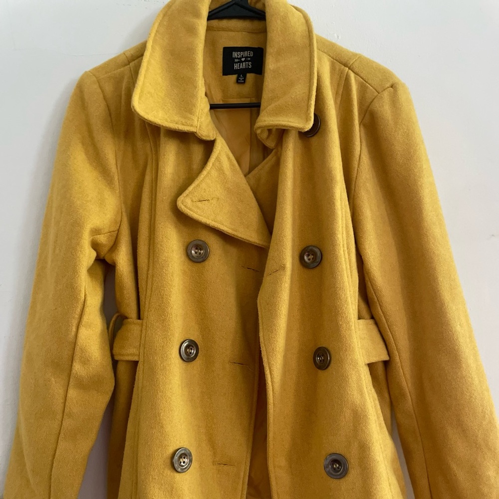 Mustard Yellow Pea Coat Size L